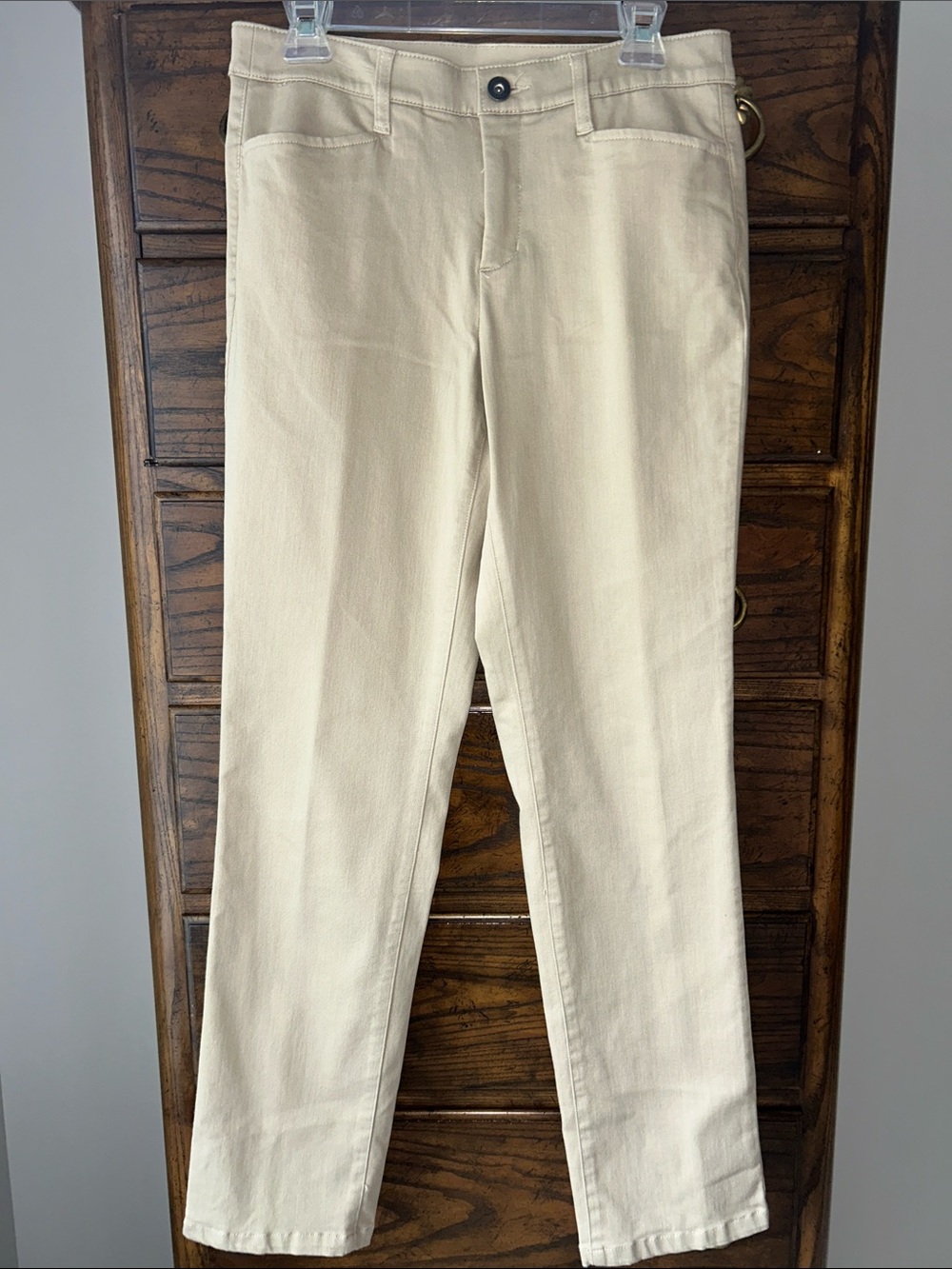Christopher & Banks Signature Slimming Khaki Straight-Leg Pants, Size 6